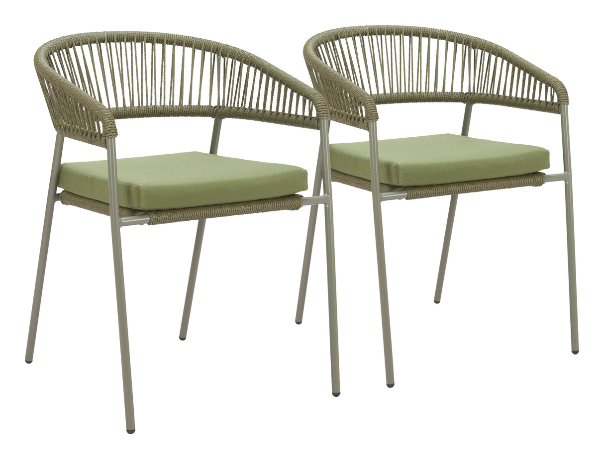 Skye Green Outdoor Dining Chair (Set of 2) by Zuomod at Eve Furniture
