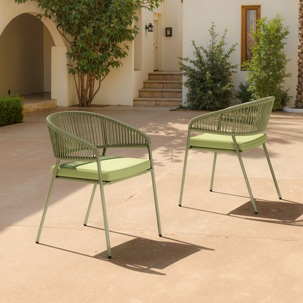 Skye Green Outdoor Dining Chair (Set of 2) by Zuomod at Eve Furniture
