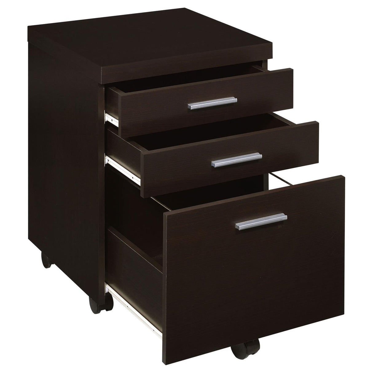 Skylar Cappuccino 3-Drawer Mobile File Cabinet by Coaster at Eve Furniture