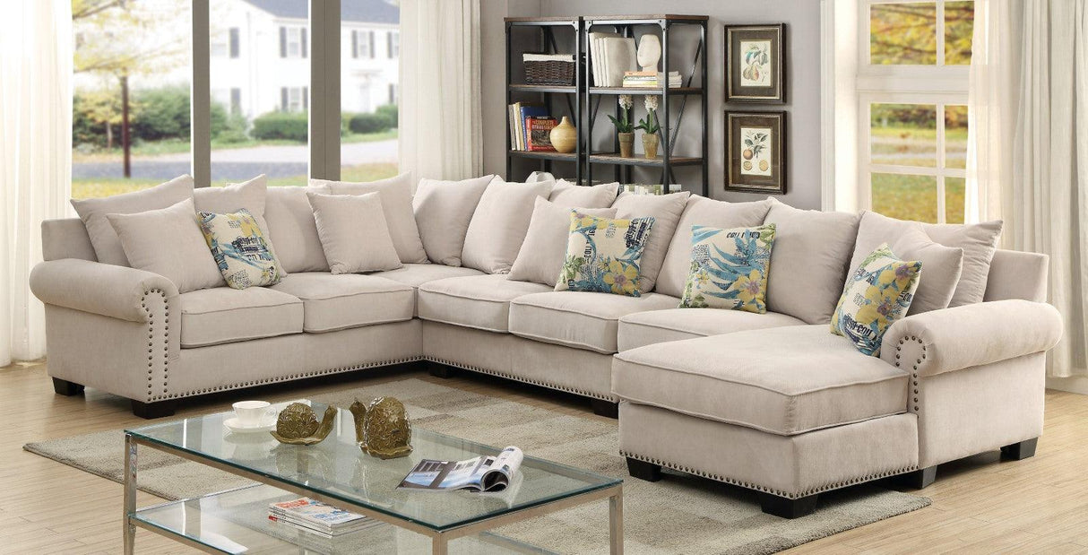 Skyler Beige Sectional by Furniture of America at Eve Furniture
