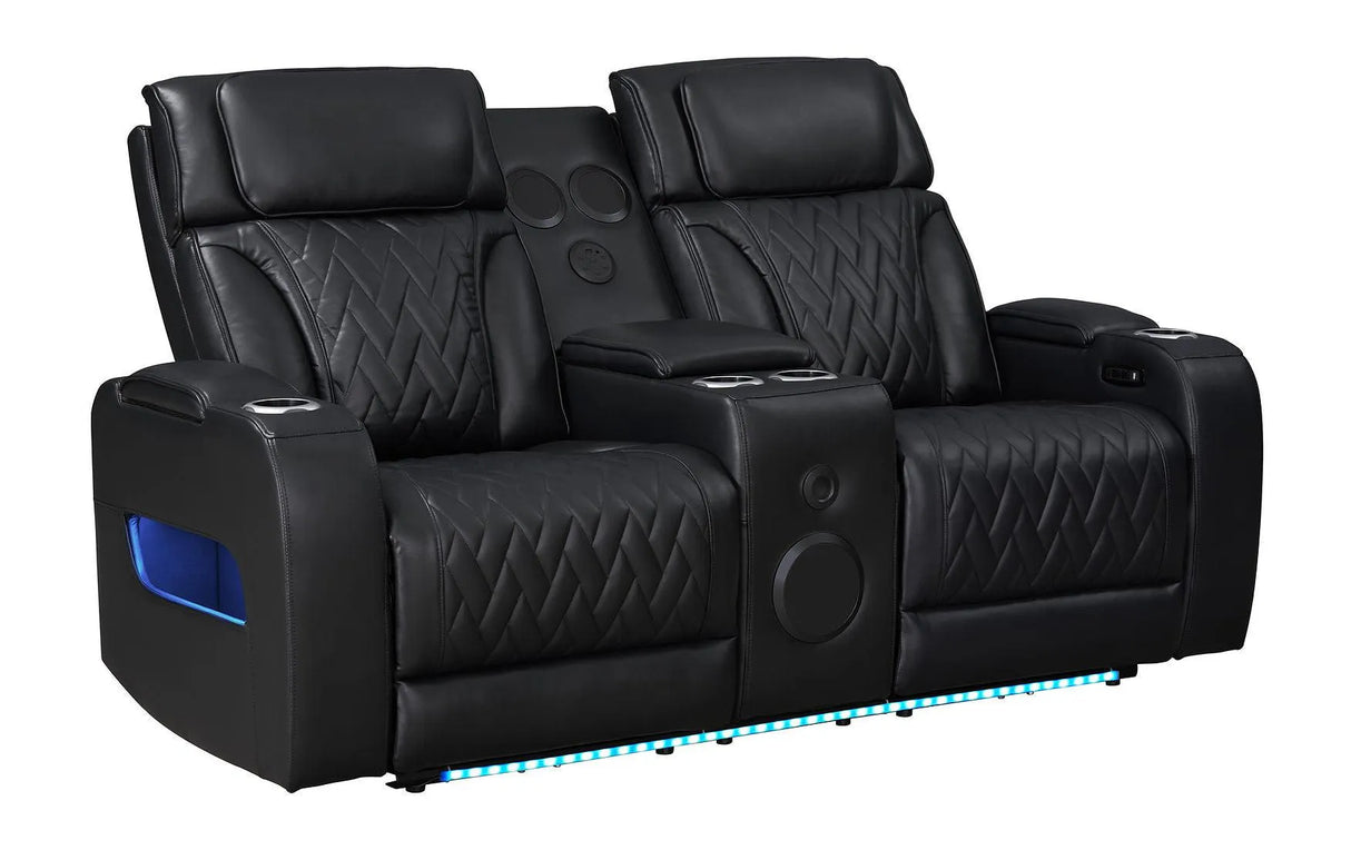 Skyline Black 3-Piece Power Reclining Living Room Set by New Era Innovations at Eve Furniture
