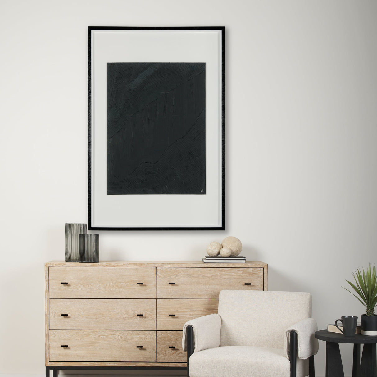 Slate II by Studio M a handmade Original Framed Artwork under Glass by Mercana at Eve Furniture