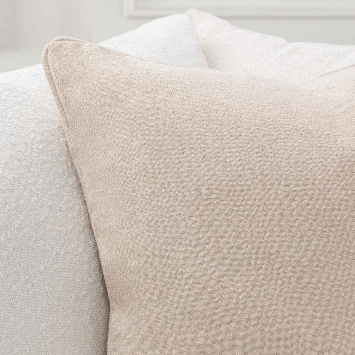 SLD Bedford Linen Oat 22x22 Throw Pillow (Set of 2) by Classic Home at Eve Furniture