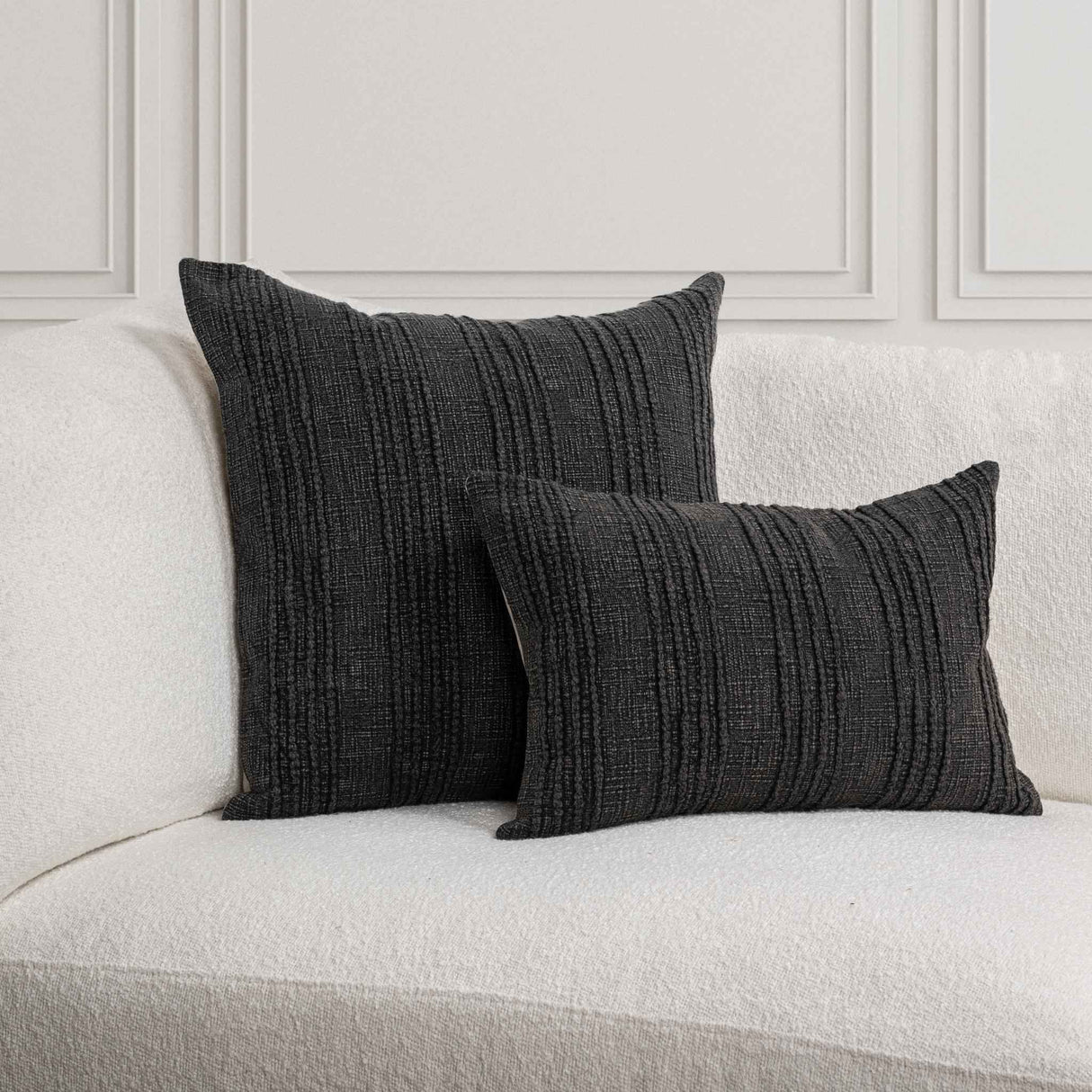 SLD Gratitude Black Multiple Sizes Throw Pillow (Set of 2) by Classic Home at Eve Furniture