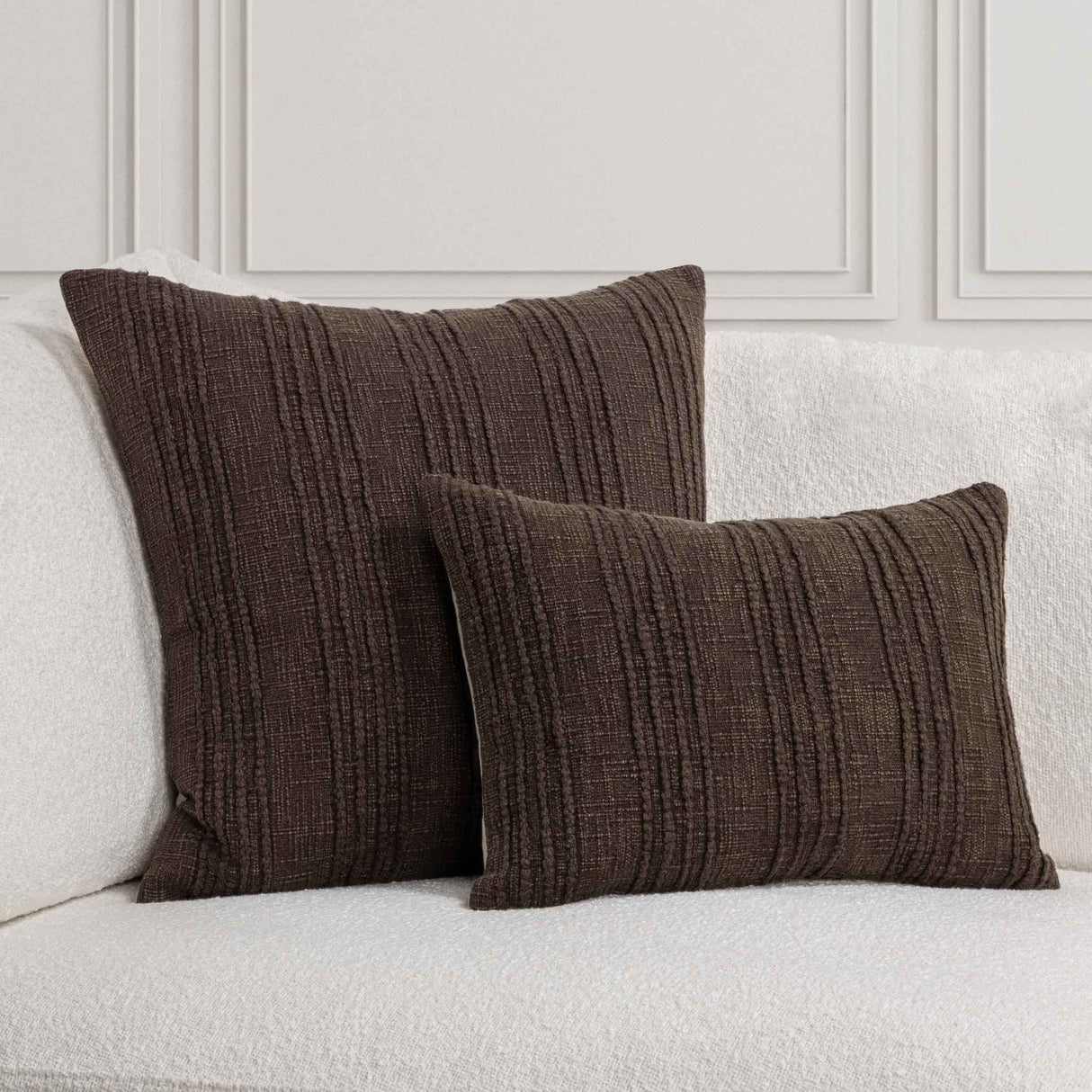 SLD Gratitude Ganache Brown Multiple Sizes Throw Pillow (Set of 2) by Classic Home at Eve Furniture