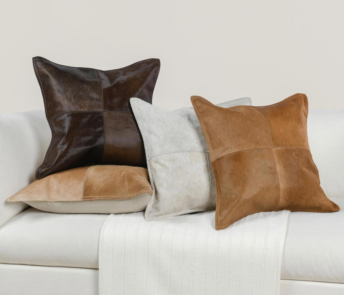 SLD Hide Canada Honey Tan 20x20 Throw Pillow (Set of 2) by Classic Home at Eve Furniture