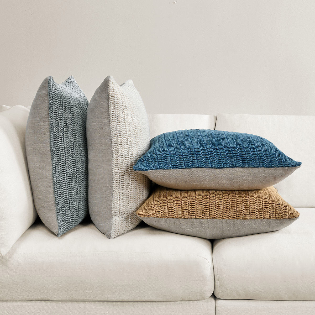 SLD Macie Ivory 22x22 Throw Pillow (Set of 2) by Classic Home at Eve Furniture