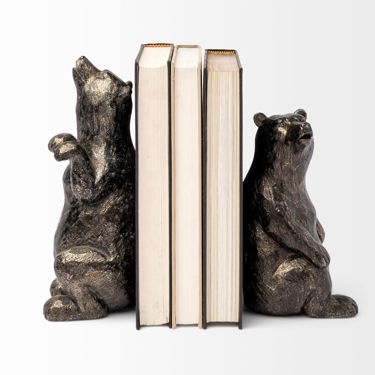Sleuth (Set of 2) 9L x 8W Grizzly Bear Bookends by Mercana at Eve Furniture