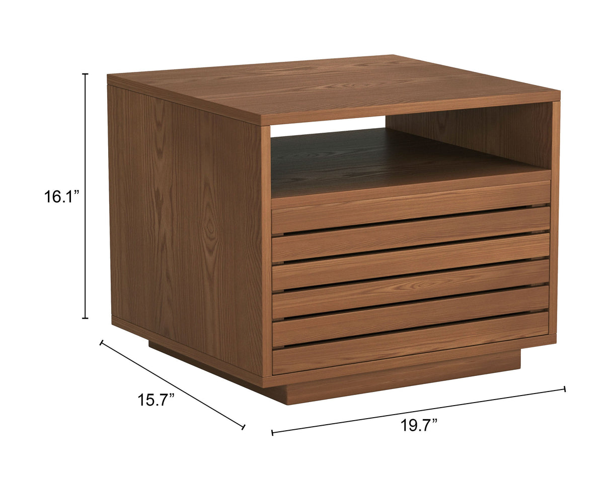 Slit Walnut Nightstand by Zuomod at Eve Furniture