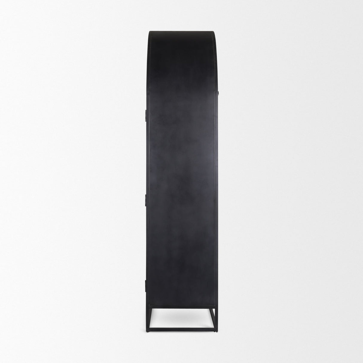 Sloan 42W x 80H Black Wood W/Black Metal Frame Arched Cabinet by Mercana at Eve Furniture