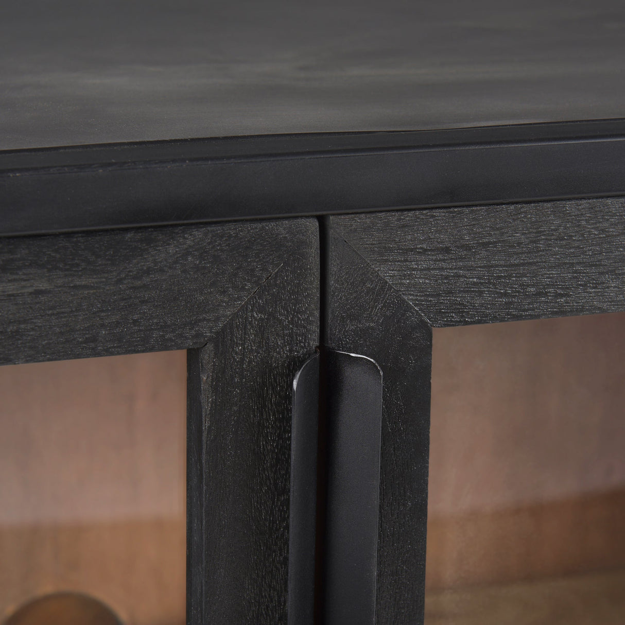 Sloan Black Wood W/Black Metal Frame Accent Cabinet by Mercana at Eve Furniture