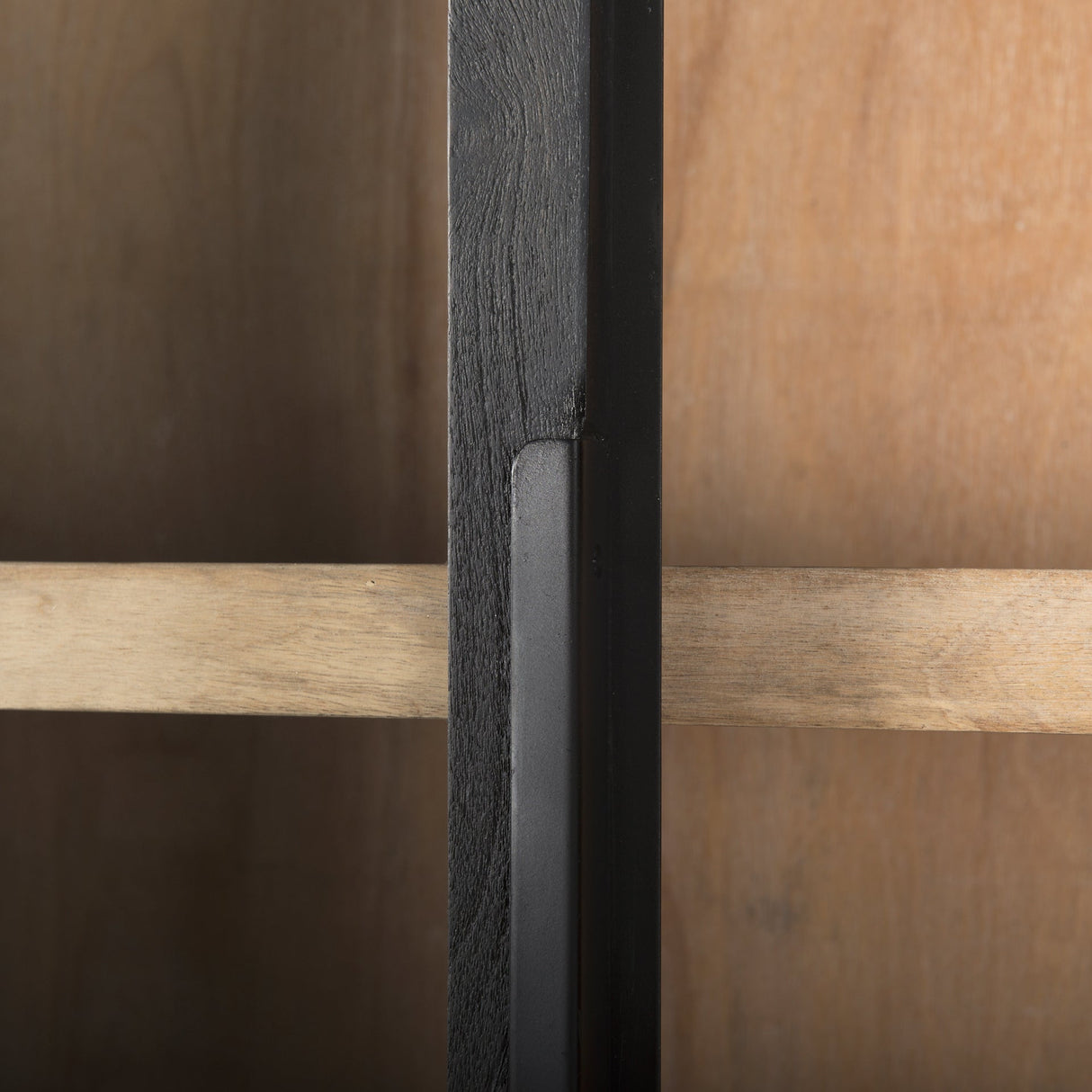 Sloan Black Wood W/Black Metal Frame Arch Cabinet by Mercana at Eve Furniture