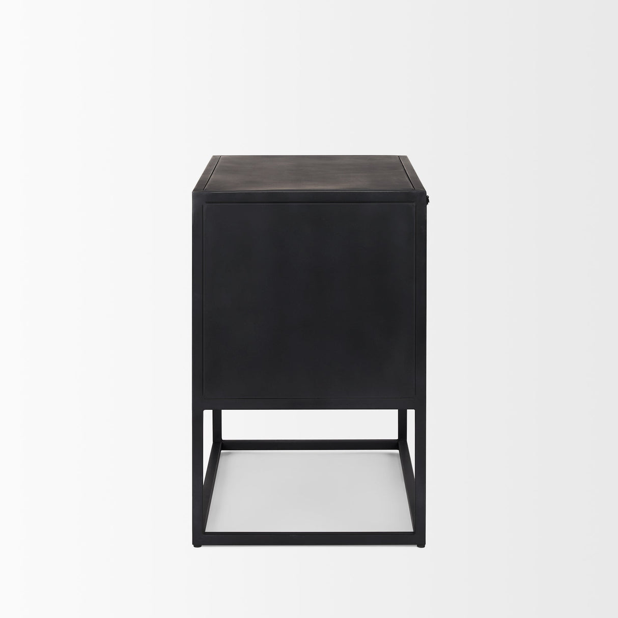 Sloan Black Wood W/Black Metal Frame Side Table by Mercana at Eve Furniture
