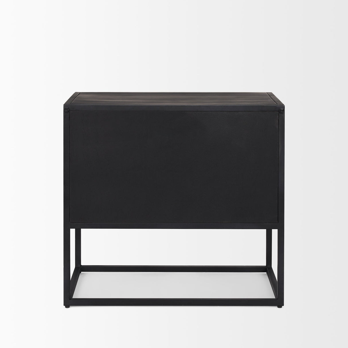 Sloan Black Wood W/Black Metal Frame Side Table by Mercana at Eve Furniture