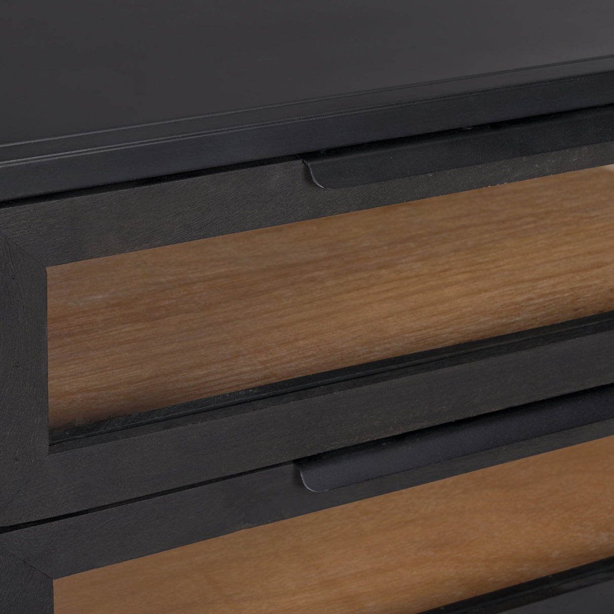 Sloan Black Wood W/Black Metal Frame Side Table by Mercana at Eve Furniture