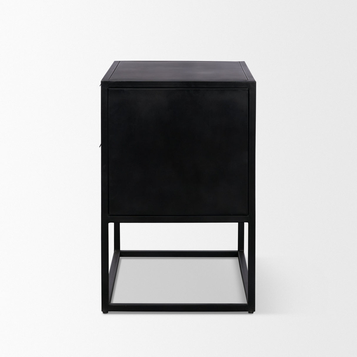 Sloan Light Brown W/ Black Metal Frame Side Table by Mercana at Eve Furniture