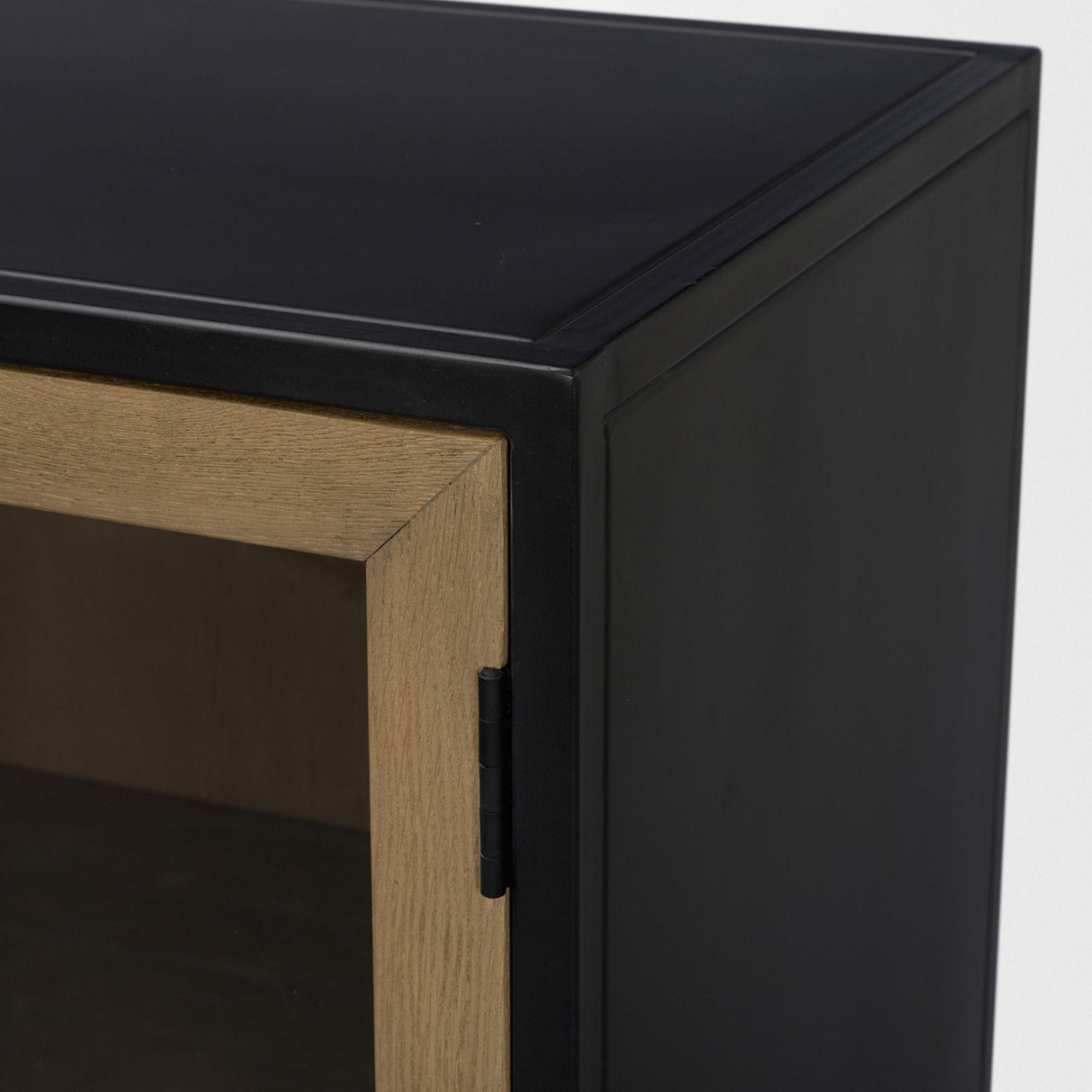 Sloan 40.0W Light Brown W/Black Metal Frame Accent Cabinet by Mercana at Eve Furniture