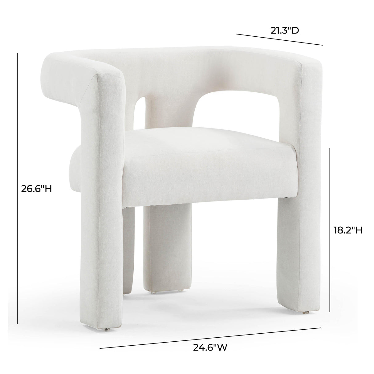 Sloane Bone White Upcycled Fabric Chair by TOV Furniture at Eve Furniture