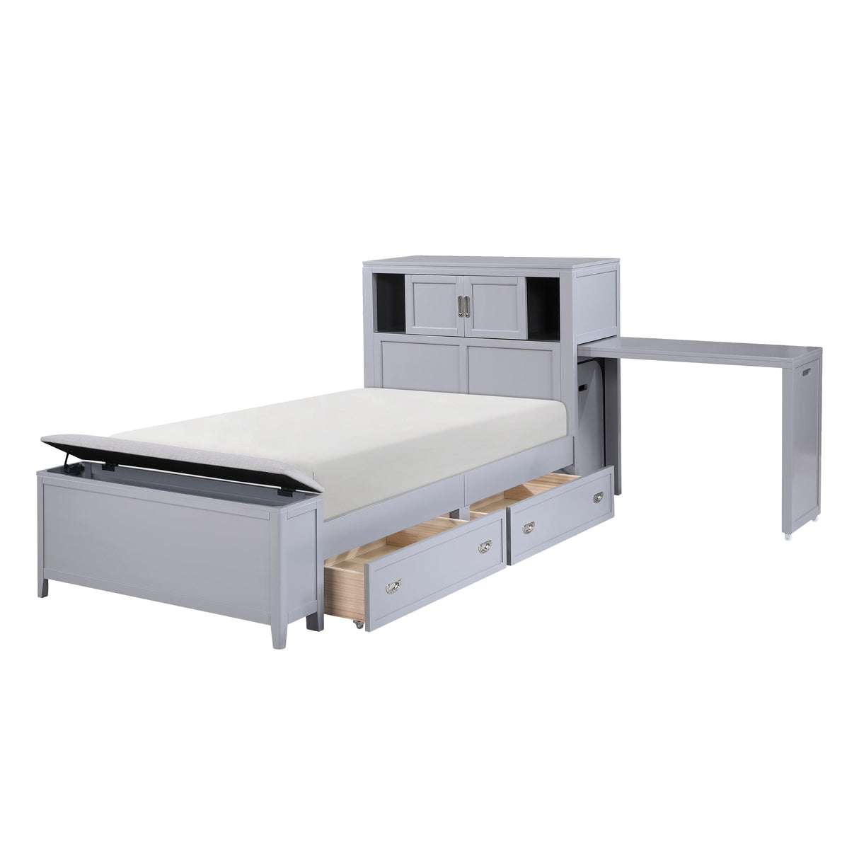 Sloane Gray Twin Bookcase Bed by Homelegance at Eve Furniture