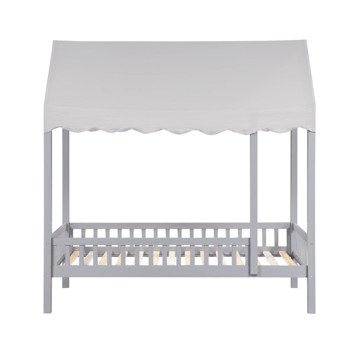Sloane Gray Twin Canopy Platform Bed by Homelegance at Eve Furniture
