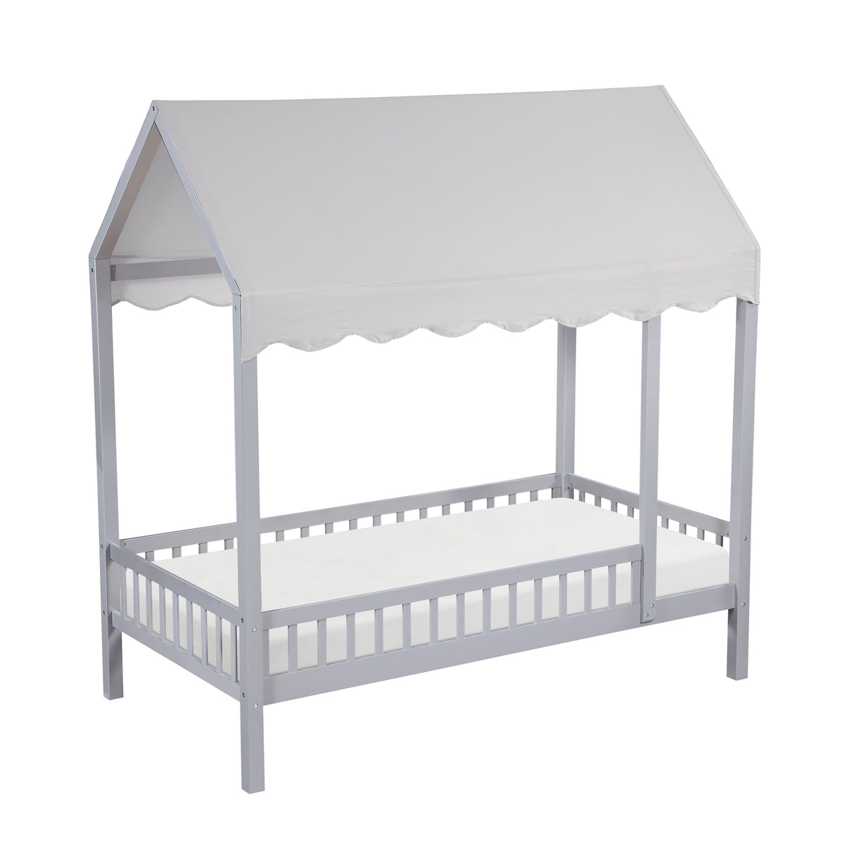 Sloane Gray Twin Canopy Platform Bed by Homelegance at Eve Furniture