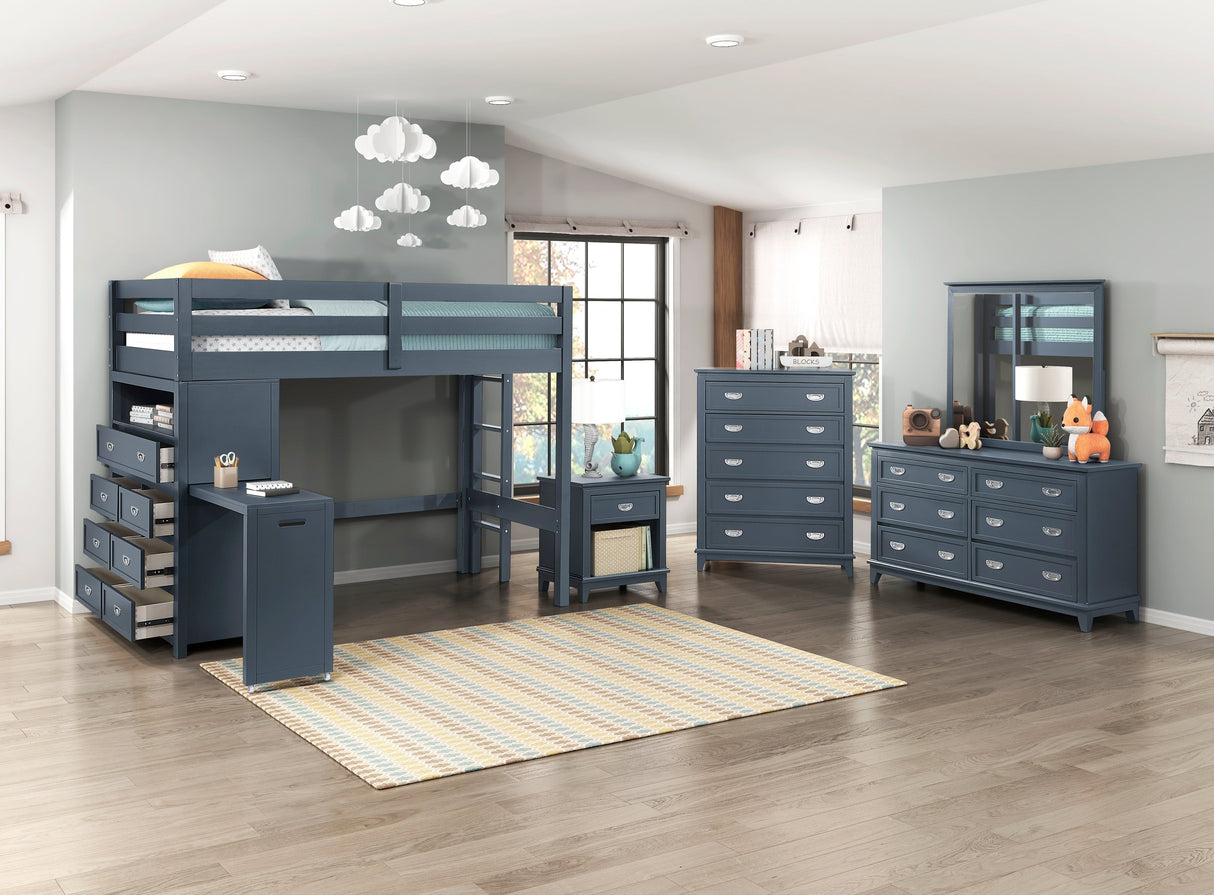Sloane Navy Blue Night Stand by Homelegance at Eve Furniture