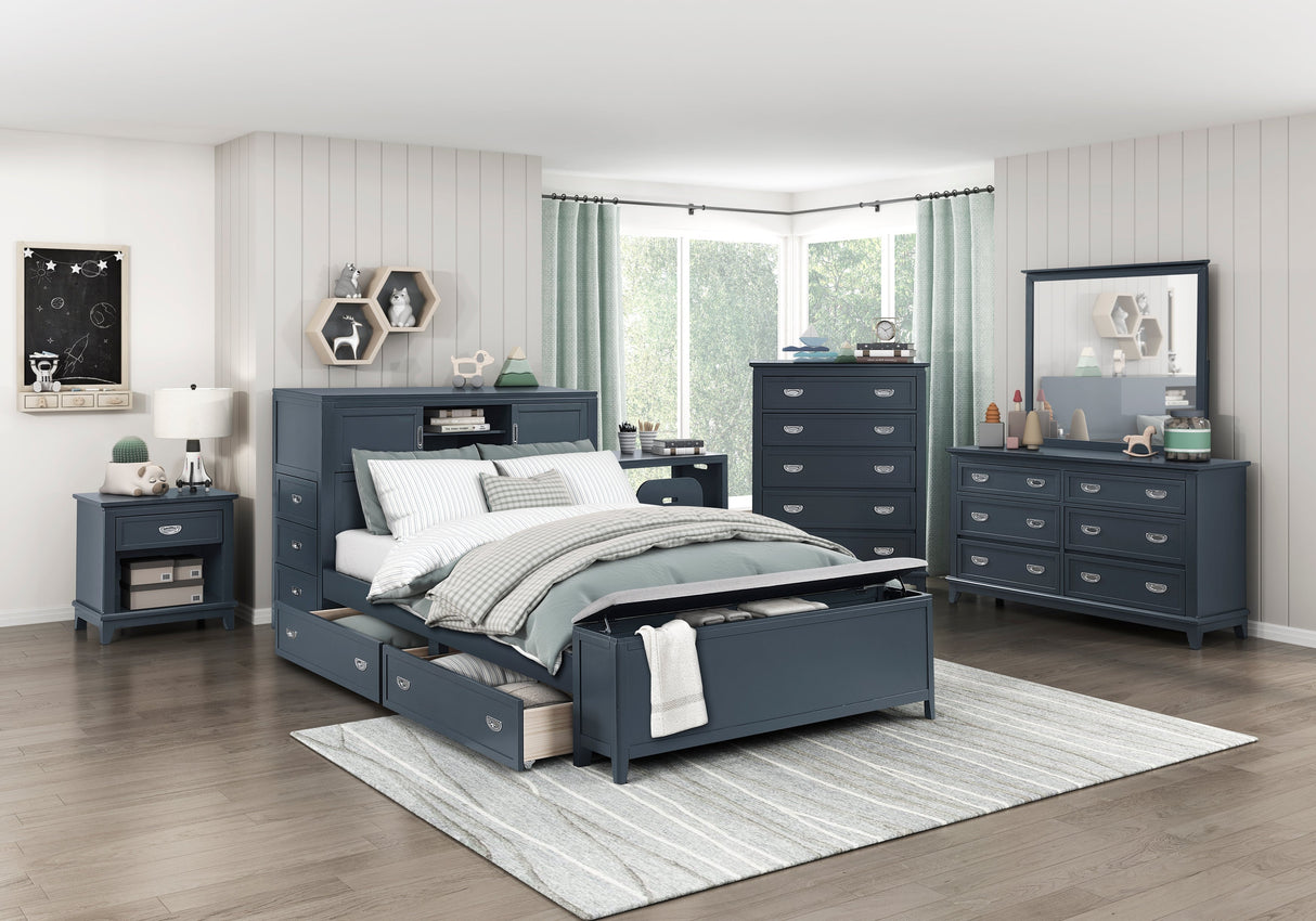 Sloane Navy Blue Night Stand by Homelegance at Eve Furniture