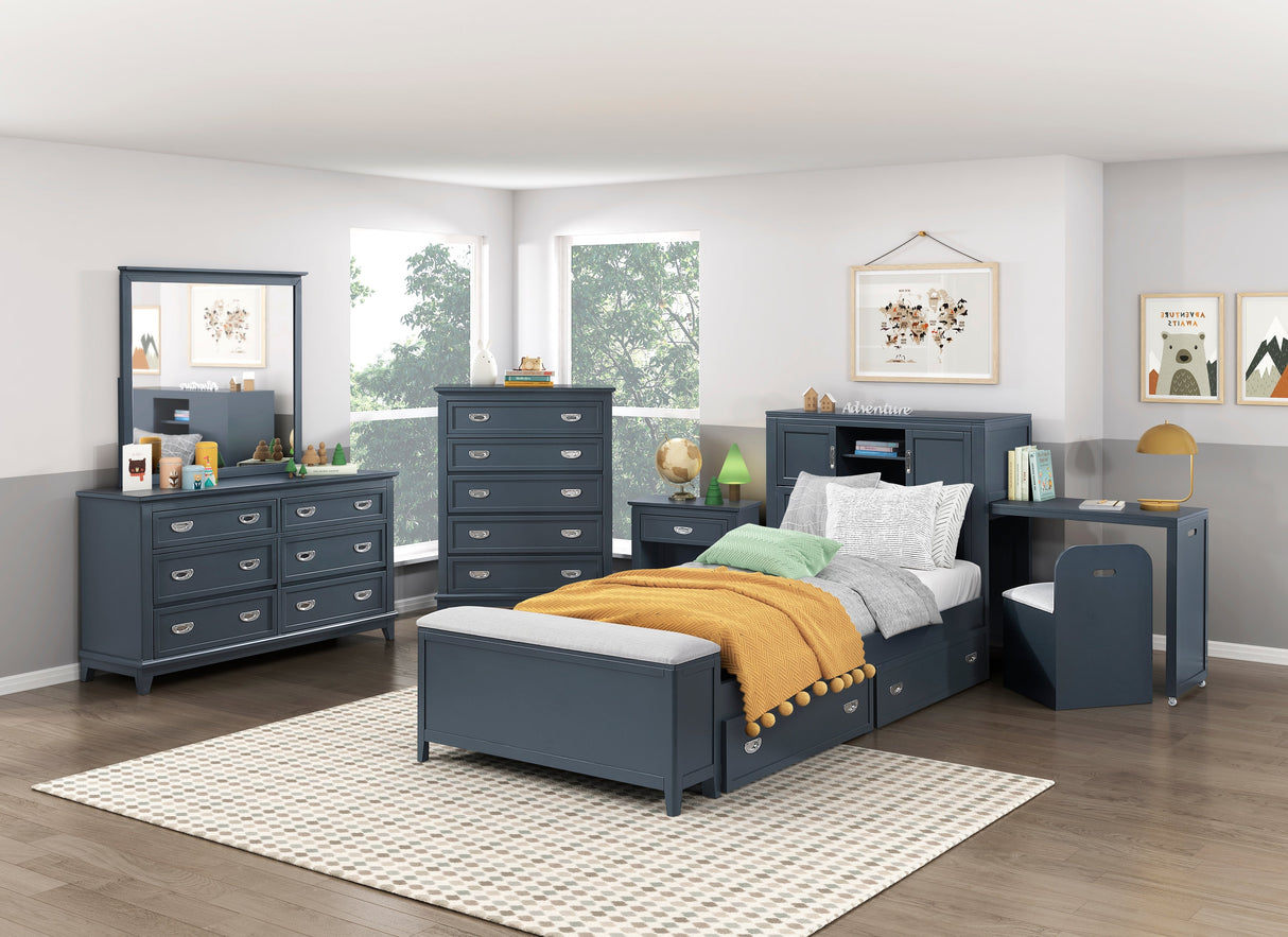 Sloane Navy Blue Storage Box by Homelegance at Eve Furniture