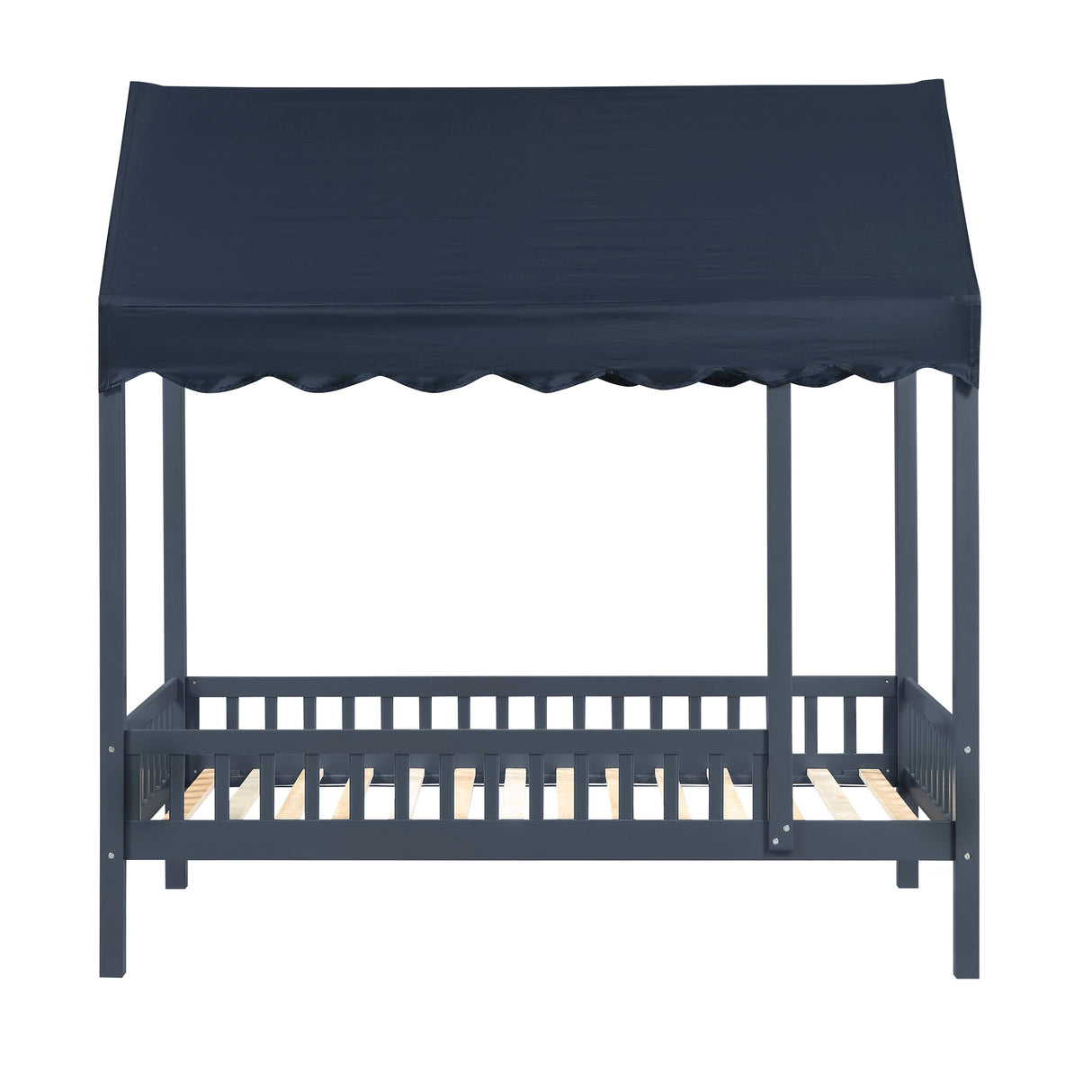 Sloane Navy Blue Twin Canopy Platform Bed by Homelegance at Eve Furniture