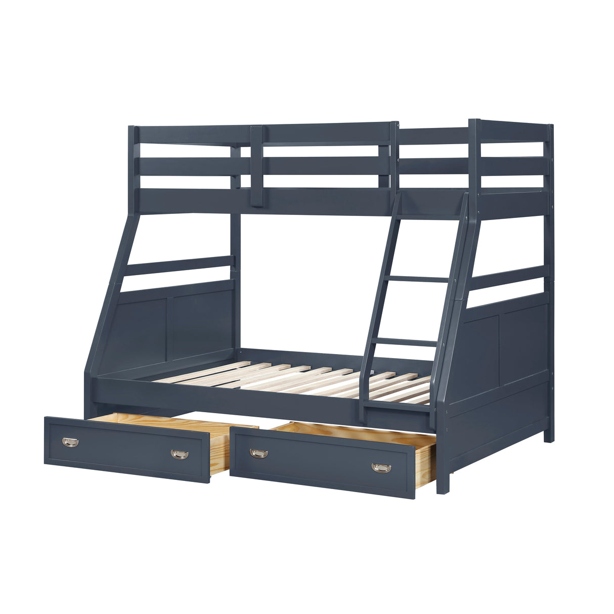 Sloane Navy Blue Twin/Full Bunk Bed by Homelegance at Eve Furniture