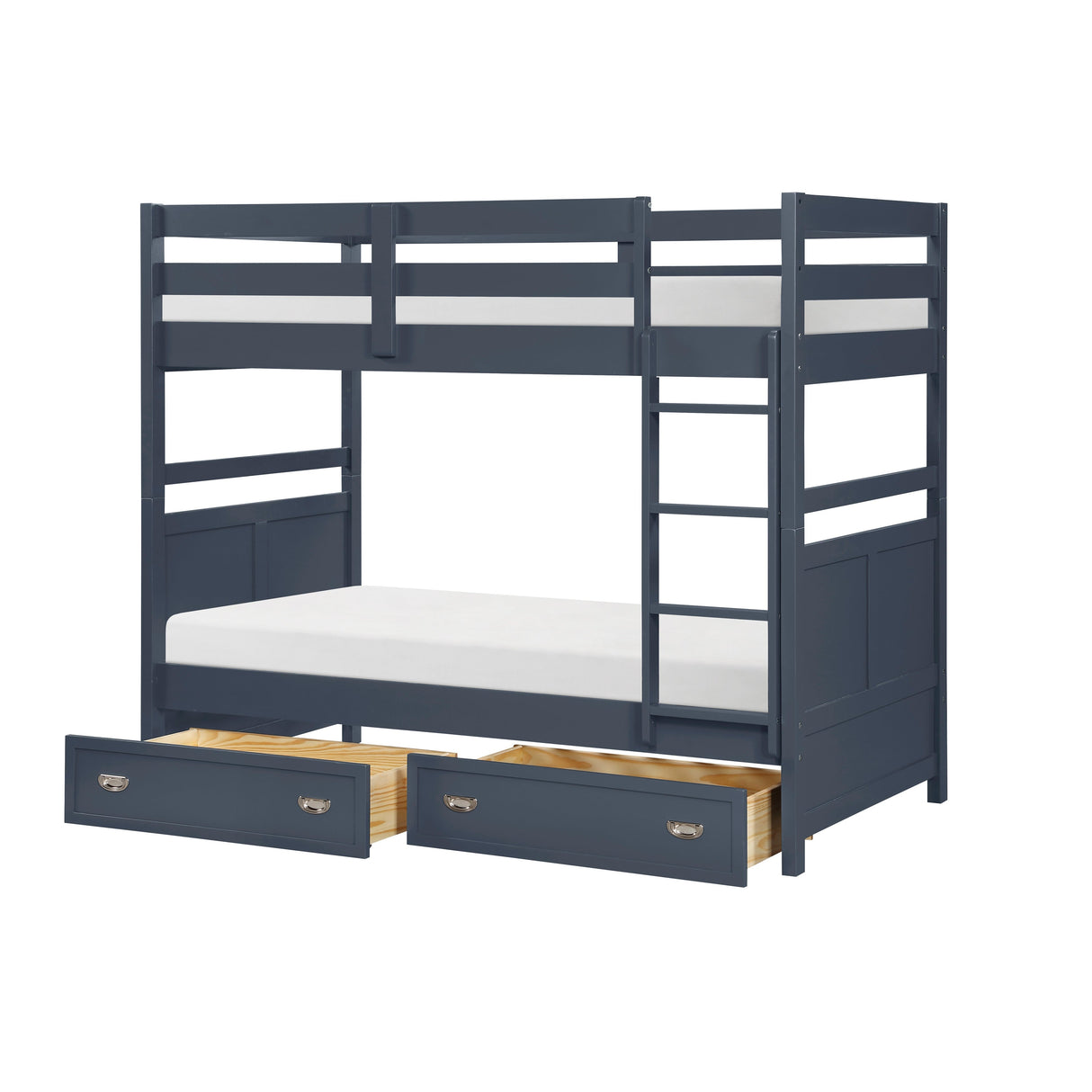 Sloane Navy Blue Twin/Twin Bunk Bed by Homelegance at Eve Furniture