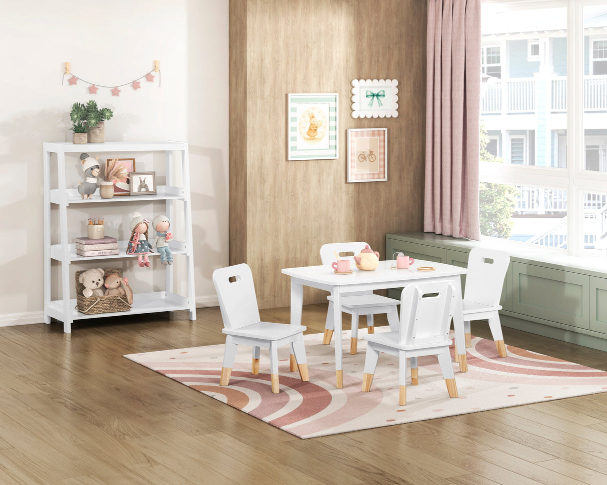 Sloane White 5-Piece Pack Children Table and Chairs Set by Homelegance at Eve Furniture
