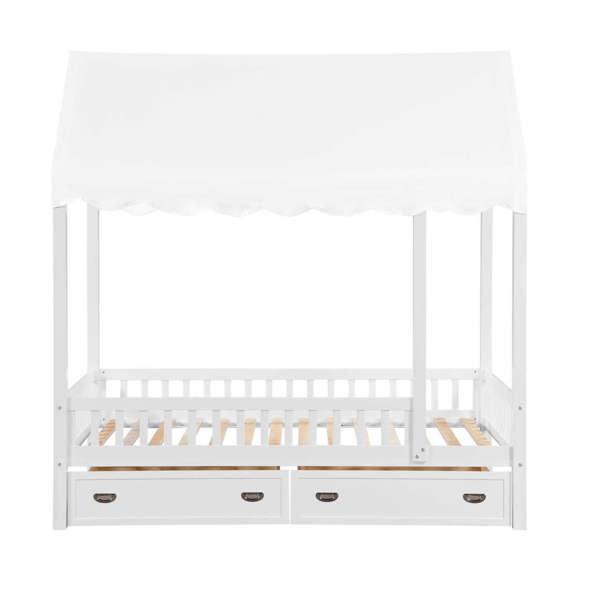 Sloane White Twin Canopy Platform Bed by Homelegance at Eve Furniture
