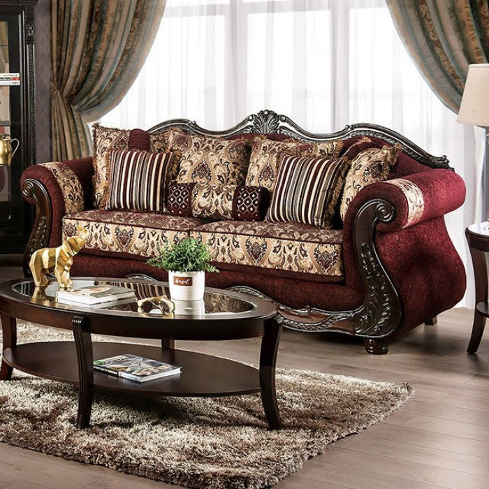 Matteo BurgundyBrown Sofa by Furniture of America at Eve Furniture