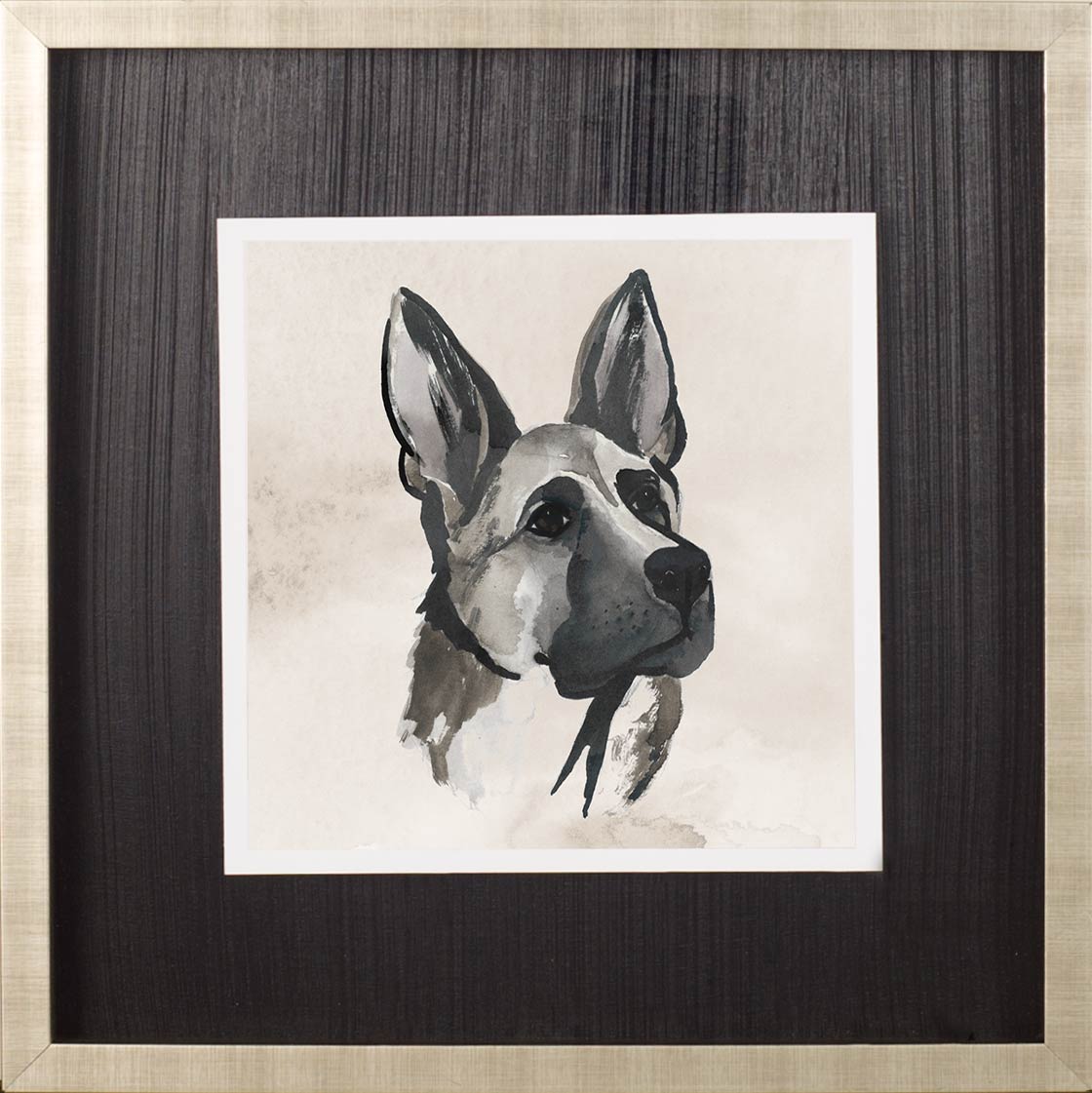 Small Inked Dogs IV by Grace Popp a Hand Embellished Textured Framed Art Print Matted under Glass by Mercana at Eve Furniture