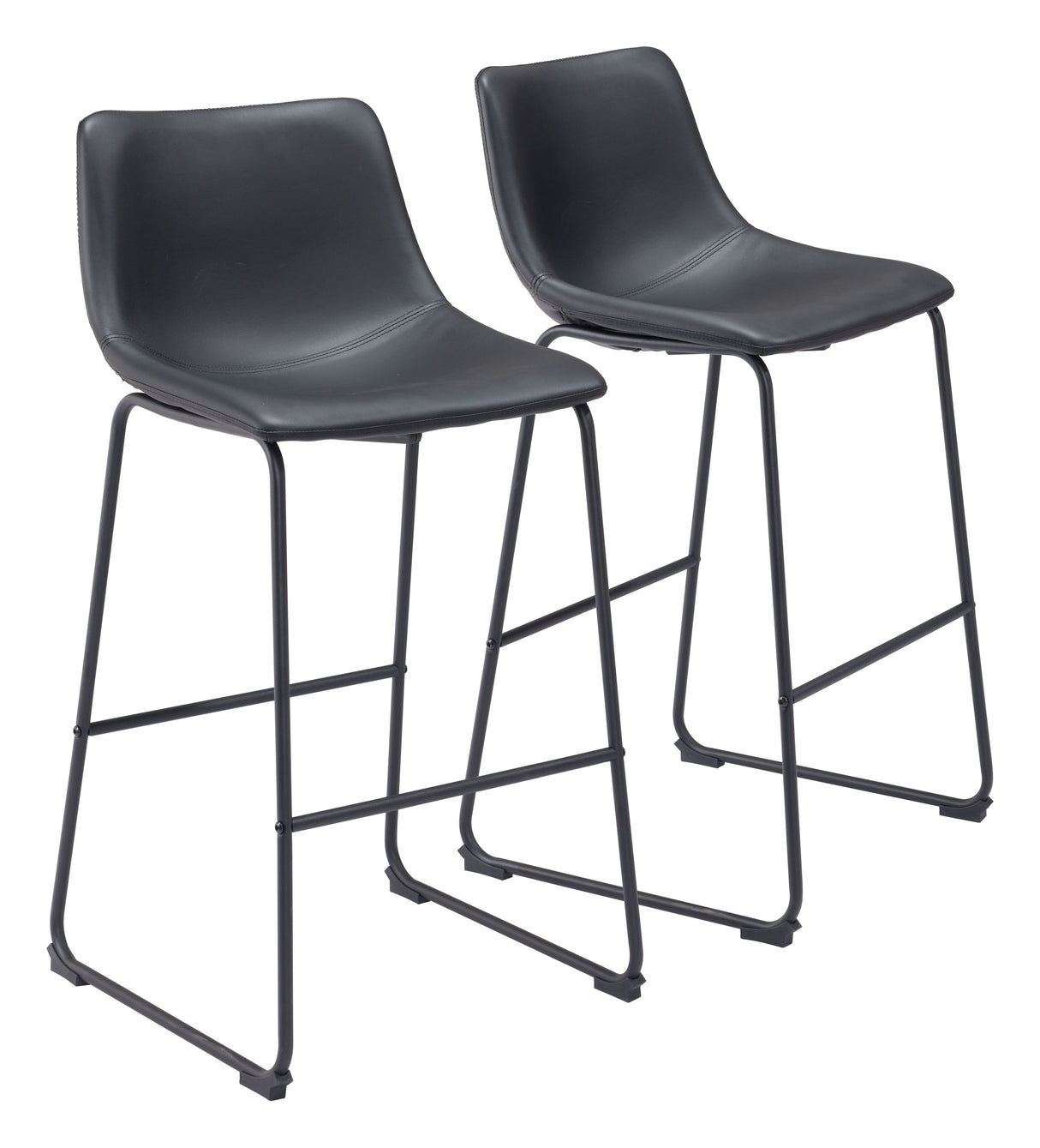 Smart Black Barstool (Set of 2) by Zuomod at Eve Furniture