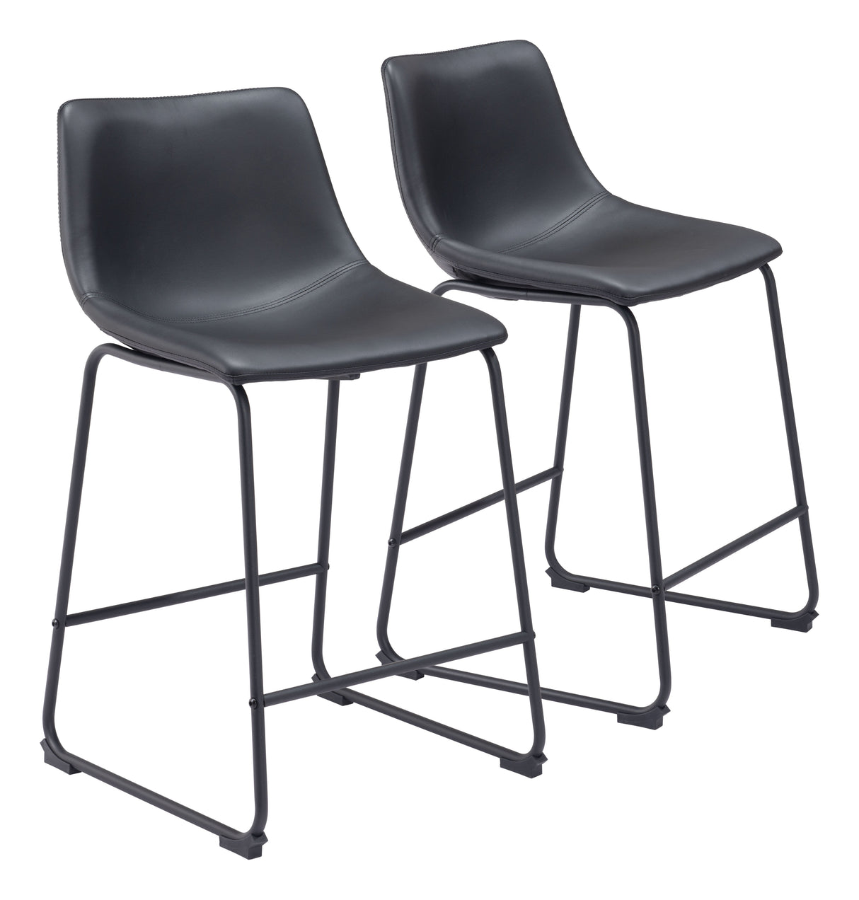 Smart Black Counter Stool (Set of 2) by Zuomod at Eve Furniture