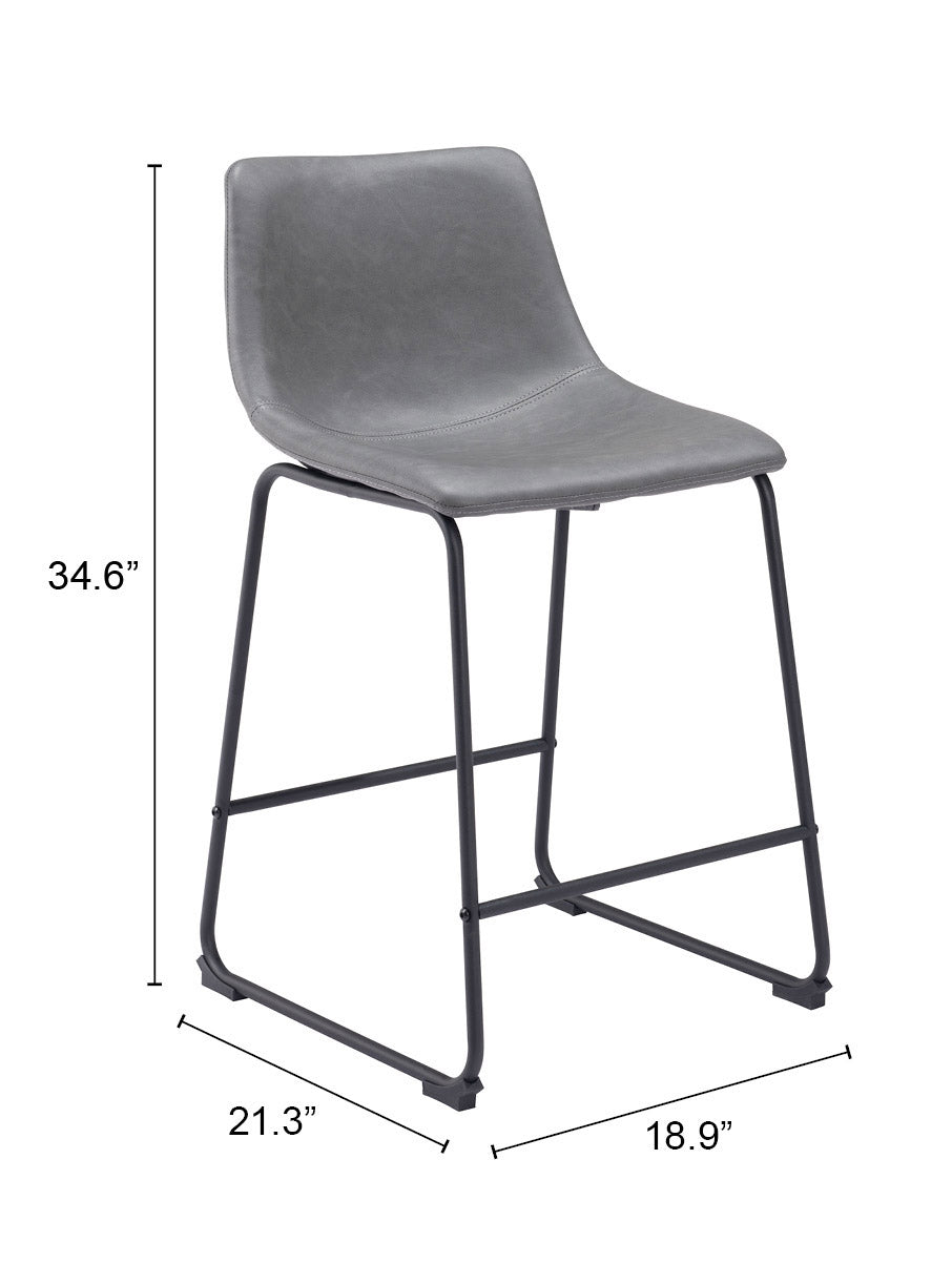 Smart Charcoal Counter Stool (Set of 2) by Zuomod at Eve Furniture