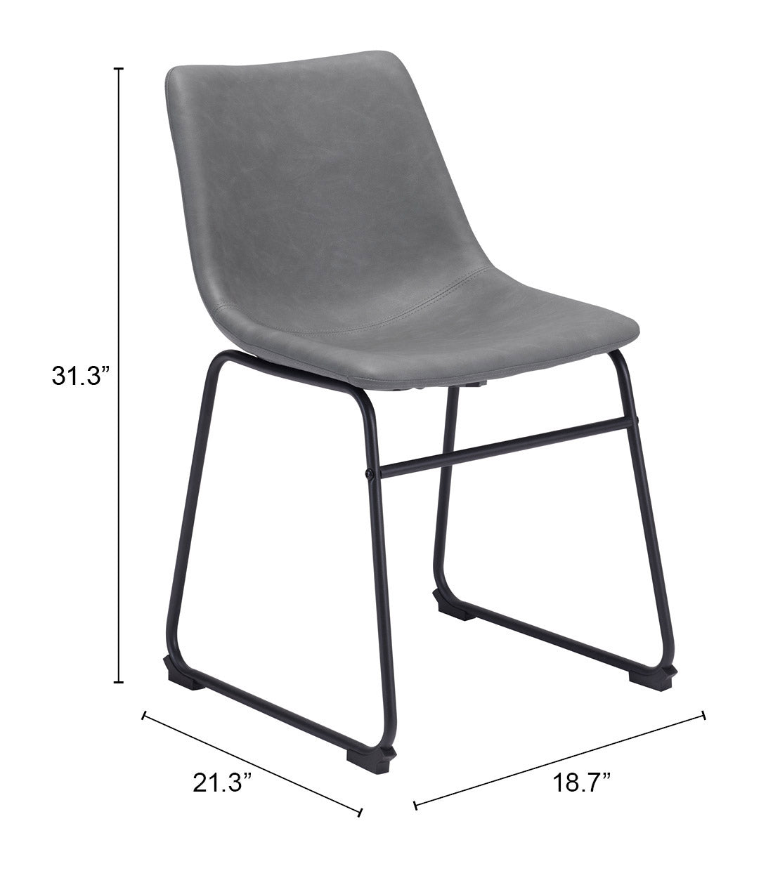 Smart Charcoal Dining Chair (Set of 2) by Zuomod at Eve Furniture