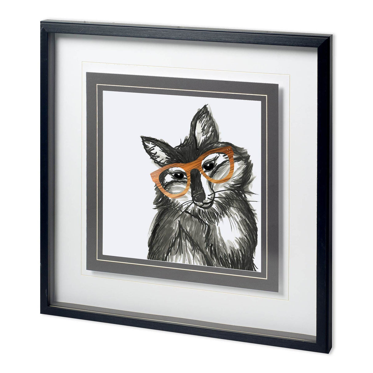 Smart & Foxy by Bella Dos Santos a Hand Embellished Textured Framed Art Print Matted under Glass by Mercana at Eve Furniture