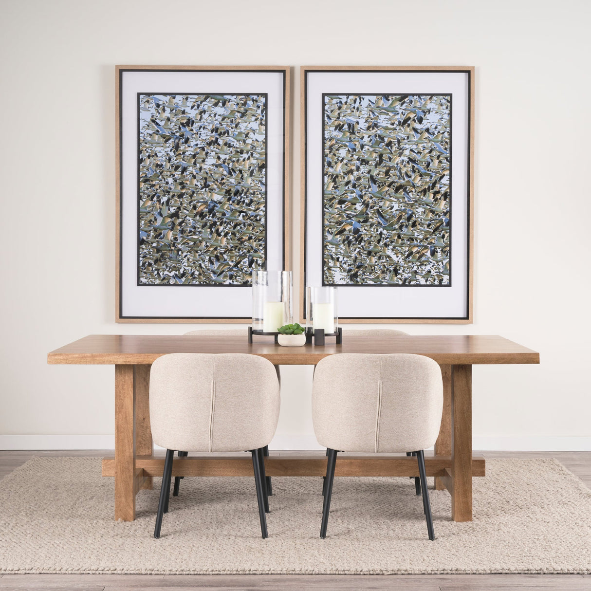 Snowgoose Migration 1 by Gary Blatter Hand Embellished Textured Framed Art Print Matted under Glass by Mercana at Eve Furniture