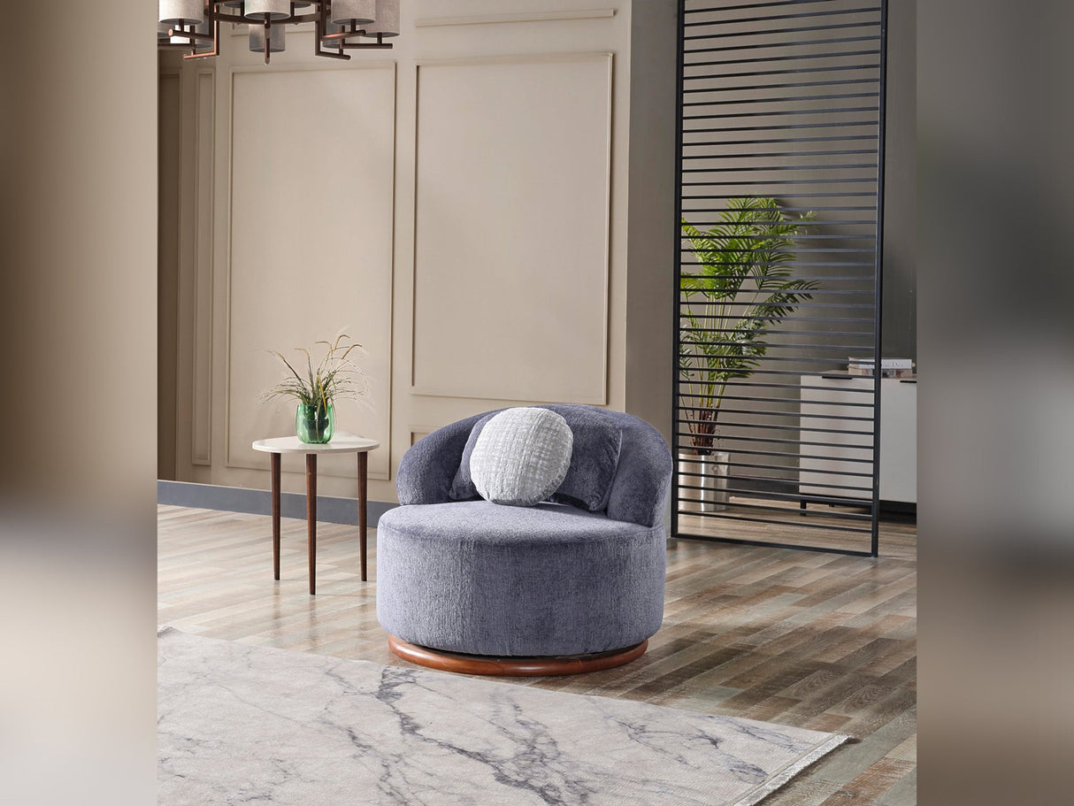 Snowy 3-pieces (Sofa & Loveseat & Swivel Chair) Livingroom Set Anthracite by Furnia at Eve Furniture