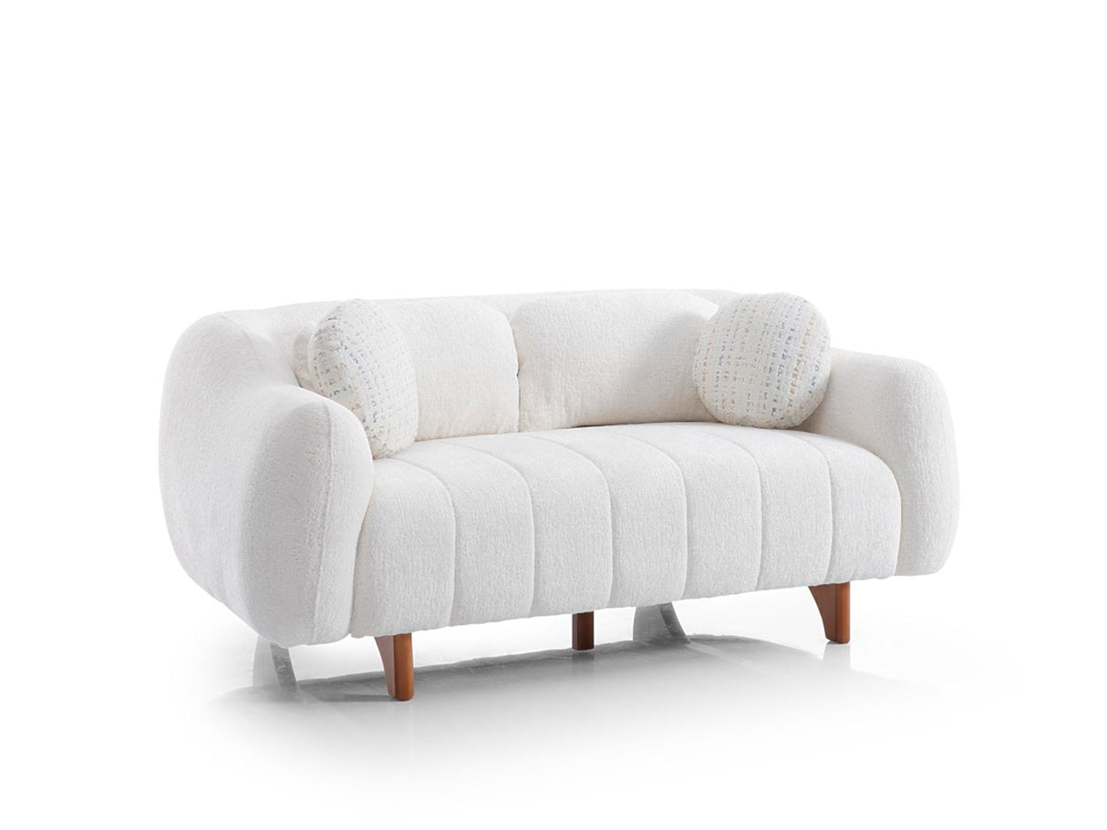 Snowy 3-pieces (Sofa & Loveseat & Swivel Chair) Livingroom Set in Cream by Furnia at Eve Furniture