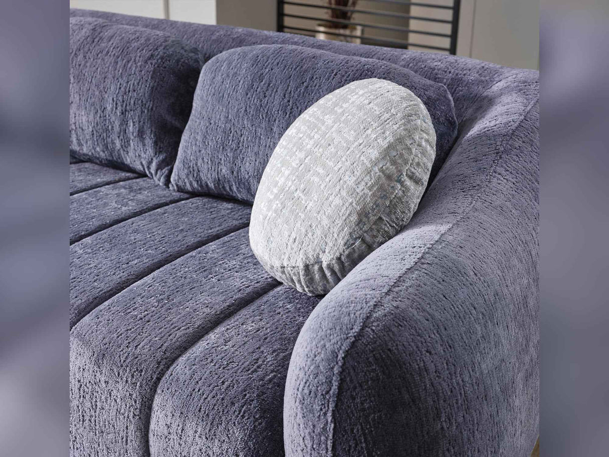 Snowy Anthracite Stationary Loveseat by Furnia at Eve Furniture