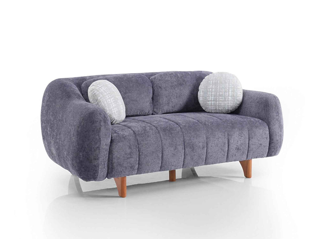 Snowy Anthracite Stationary Loveseat by Furnia at Eve Furniture
