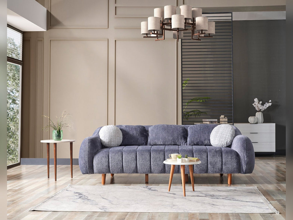 Snowy Anthracite Stationary Sofa by Furnia at Eve Furniture