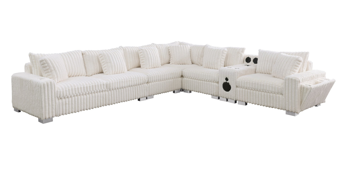 Snuggle Station Cream Sectional by New Era Innovations at Eve Furniture