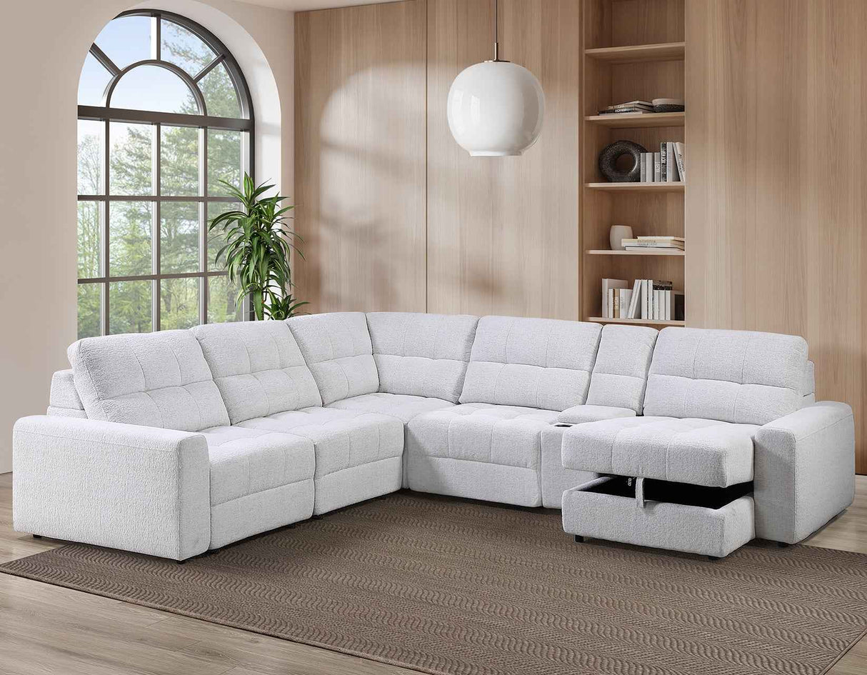 Snyder White 7-Piece Slider Sectional by Steve Silver at Eve Furniture
