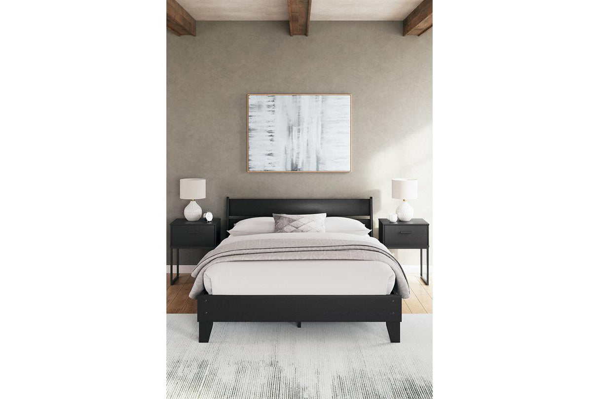 Socalle Black Queen Panel Platform Bed by Ashley at Eve Furniture