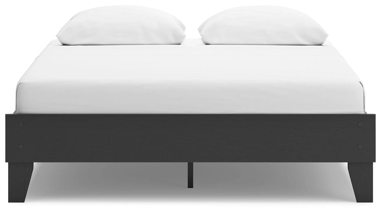 Socalle Black Queen Platform Base Bed by Ashley at Eve Furniture